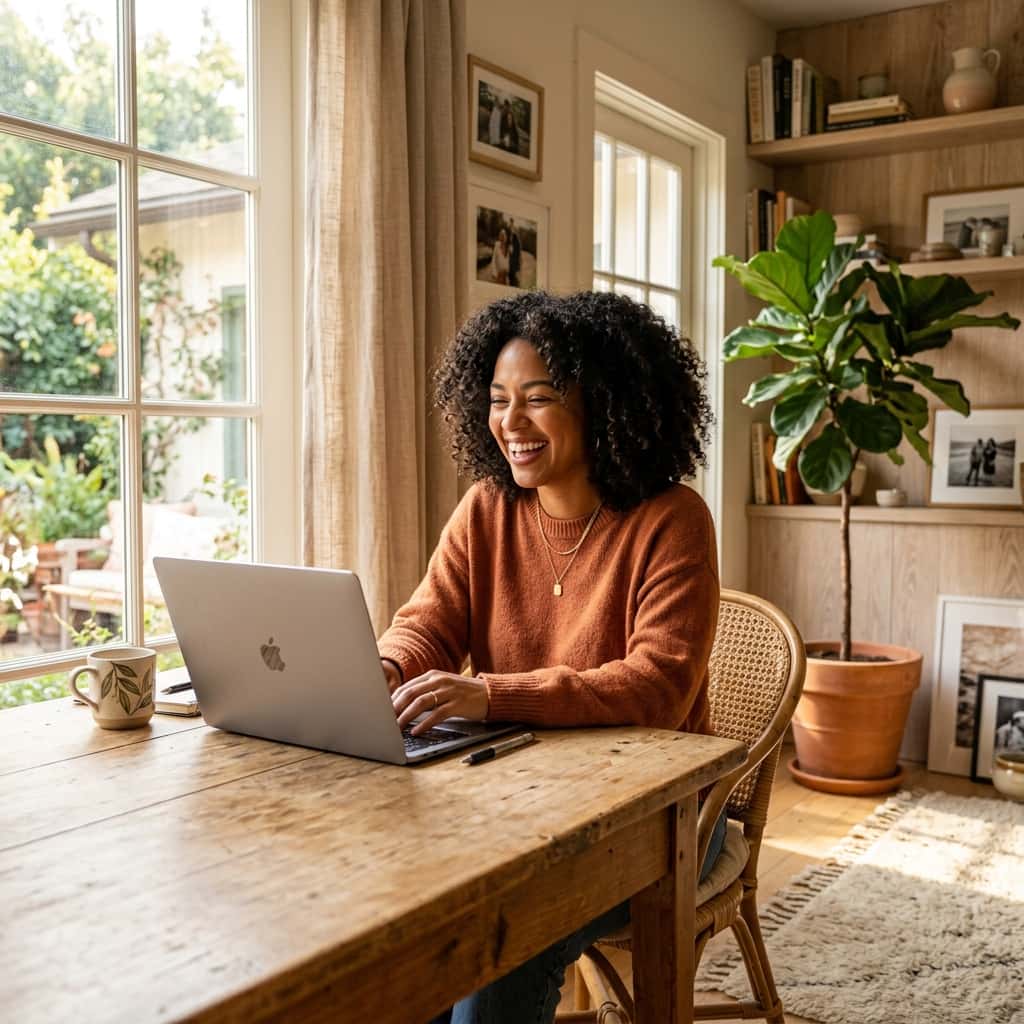 Remote professional working on a laptop